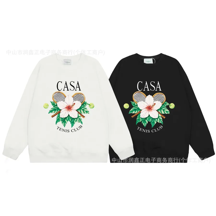 Casablanca Casa Tennis Club Graphic Sweatshirt - White/Black — listing photograph