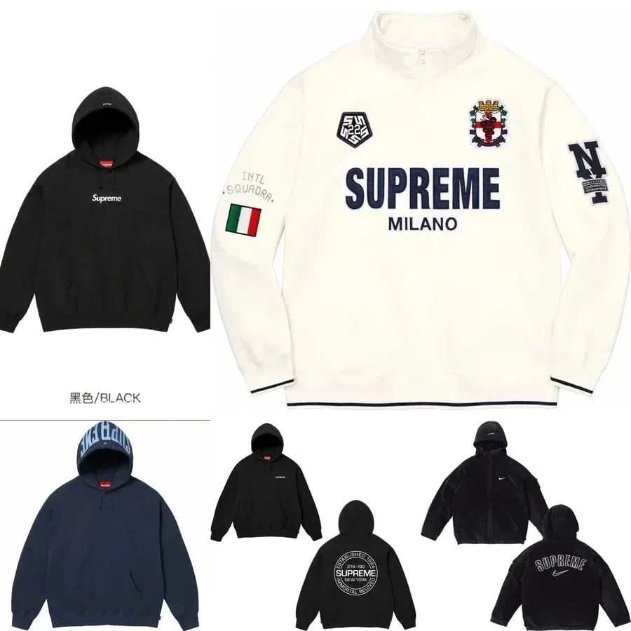 Supreme Milano Half-Zip Pullover White with Italian Crest — listing photograph