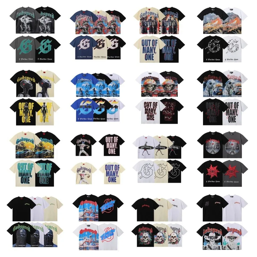 Godspeed Out of Many One Graphic T-Shirt Black Skull Design — listing photograph