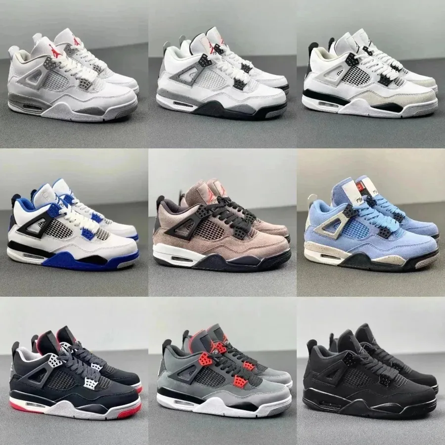 Air Jordan 4 Retro White Cement Grey Black Mesh — listing photograph