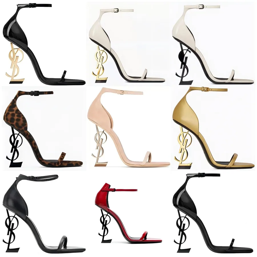 Saint Laurent Tribute YSL Logo Heel - Black Patent Leather — listing photograph
