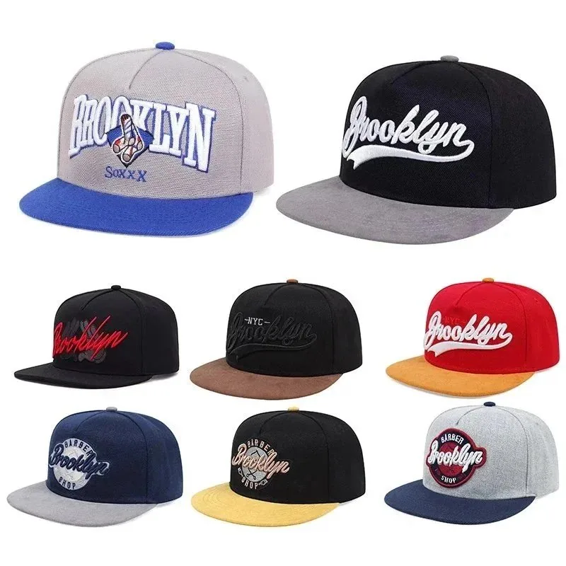 Brooklyn Snapback Cap - Gray/Blue Arch Logo with Boxing Glove — listing photograph