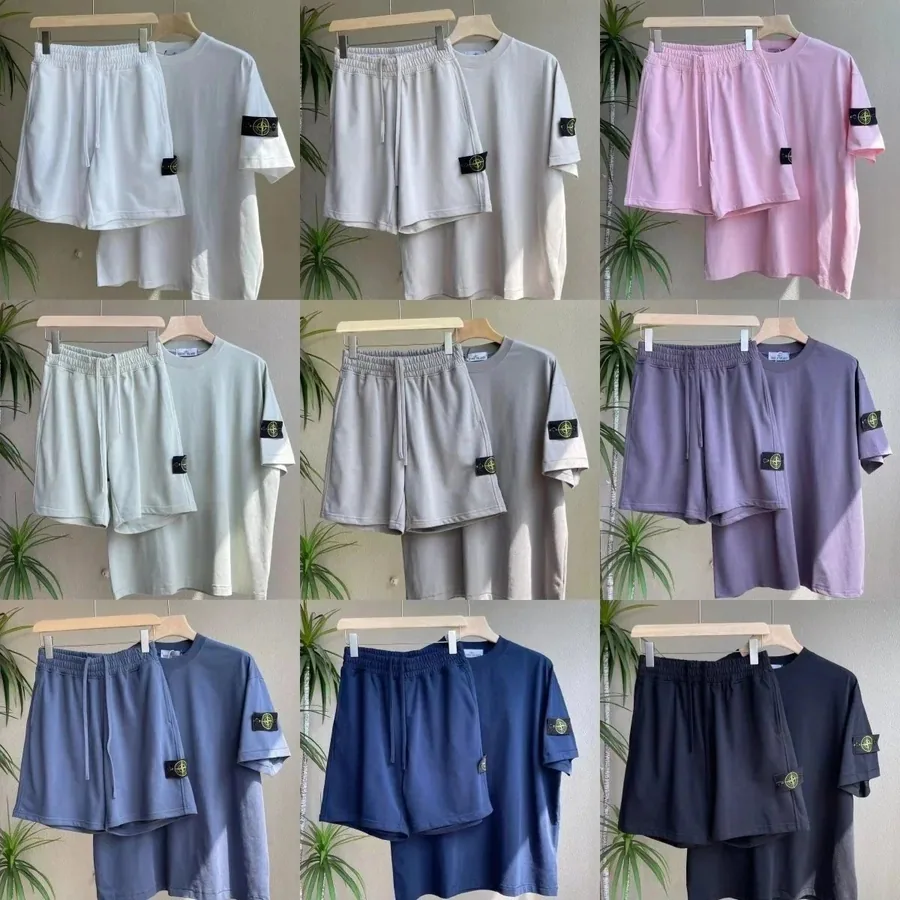 Stone Island Compass Patch T-Shirt and Shorts Set - White — listing photograph