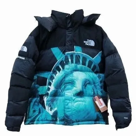 Supreme x The North Face Liberty Print Nuptse Jacket Black — listing photograph