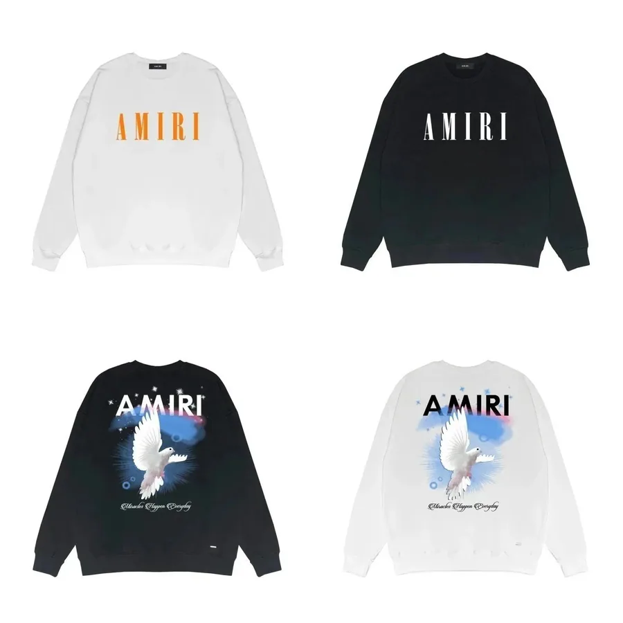 AMIRI Dove Graphic Oversized Sweatshirt - Black/White — listing photograph
