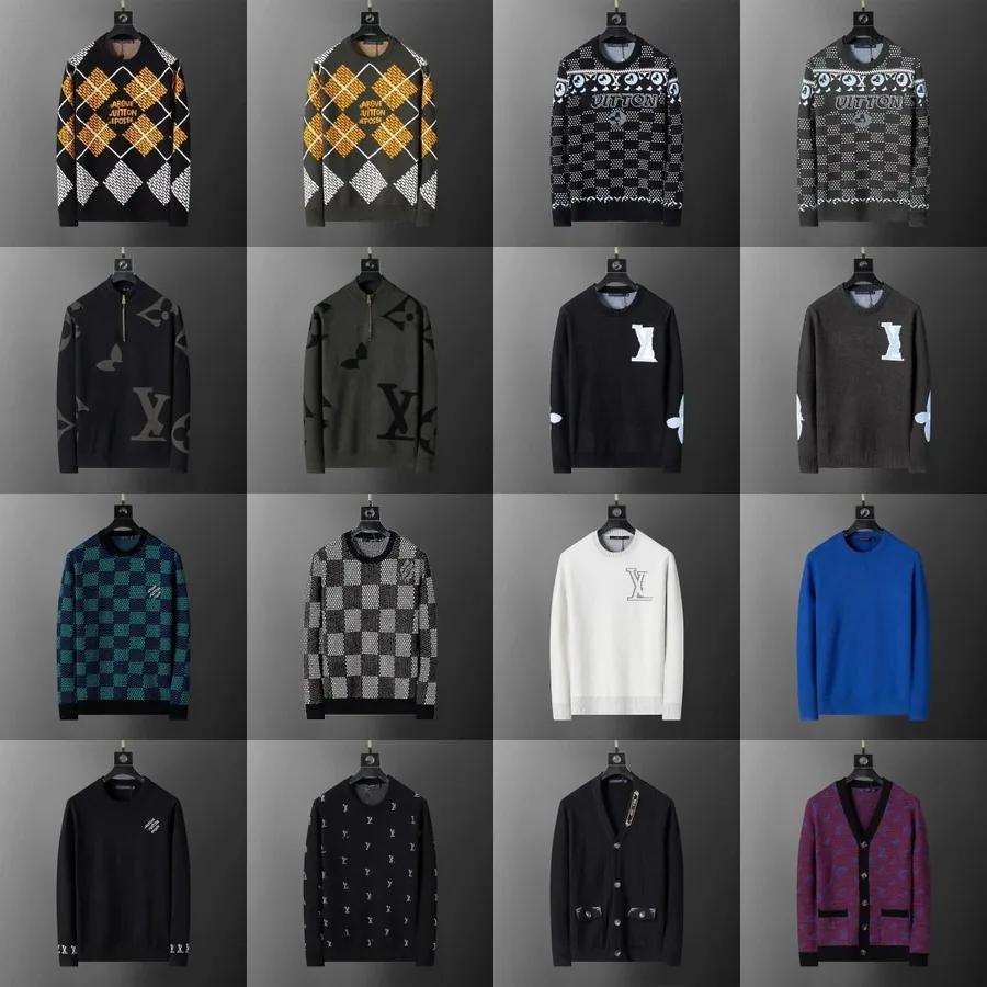 Louis Vuitton Monogram Checkered Knit Sweater Black-White — listing photograph