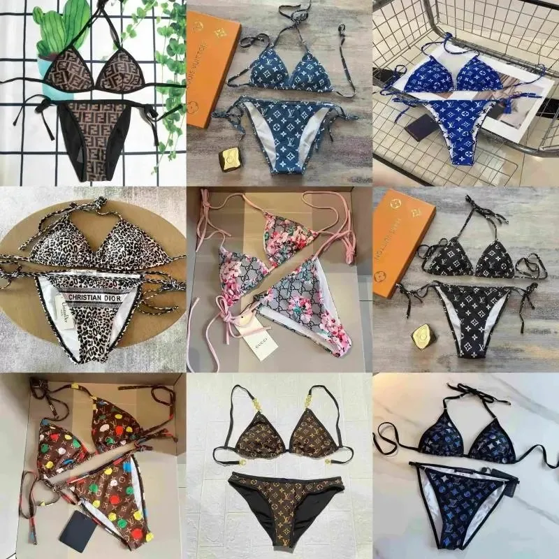 Louis Vuitton Monogram Blue Triangle Bikini Set with Adjustable Straps — listing photograph