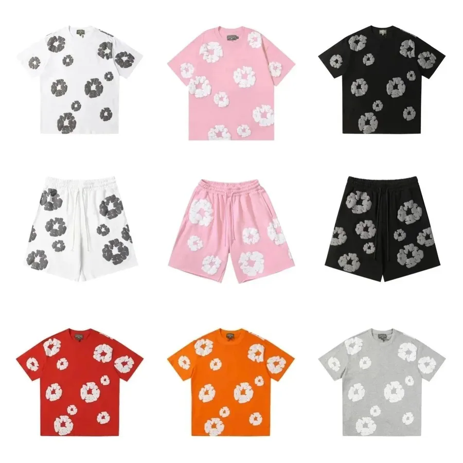 Comme des Garçons CDG Flower Pattern 3D Appliqué T-Shirt and Shorts Set — listing photograph
