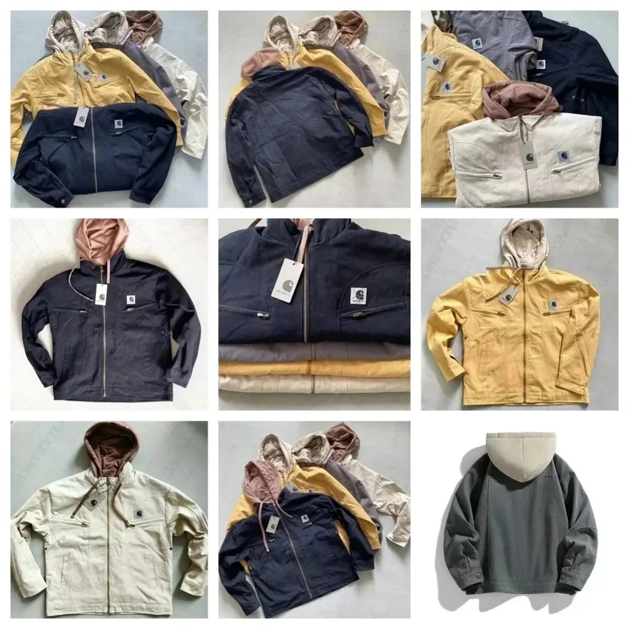 Carhartt WIP Hooded Jacket in Navy with Contrast Lining — listing photograph