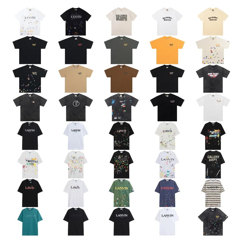 LANVIN Gallery Dept. Paint Splatter Graphic T-Shirt Black — listing photograph