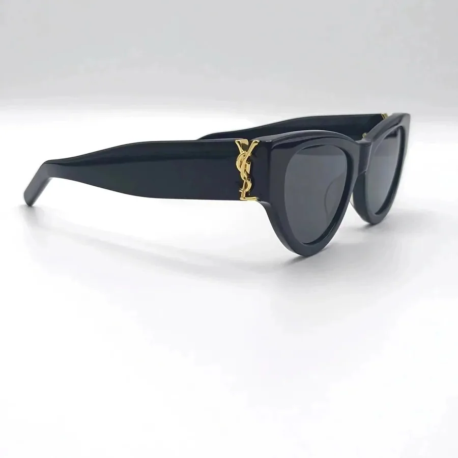Saint Laurent SL 241 Cat-Eye Sunglasses Black Gold Monogram — listing photograph