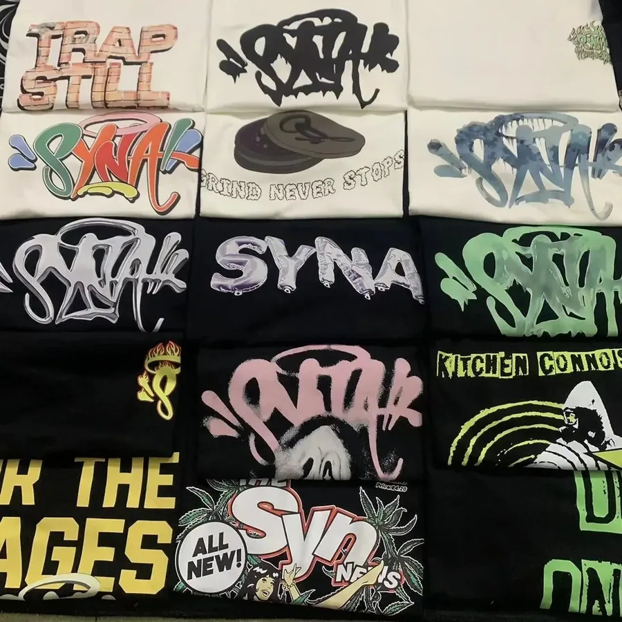 SYNA Graffiti Logo T-Shirt Collection - Multi-Color Streetwear Tees — listing photograph