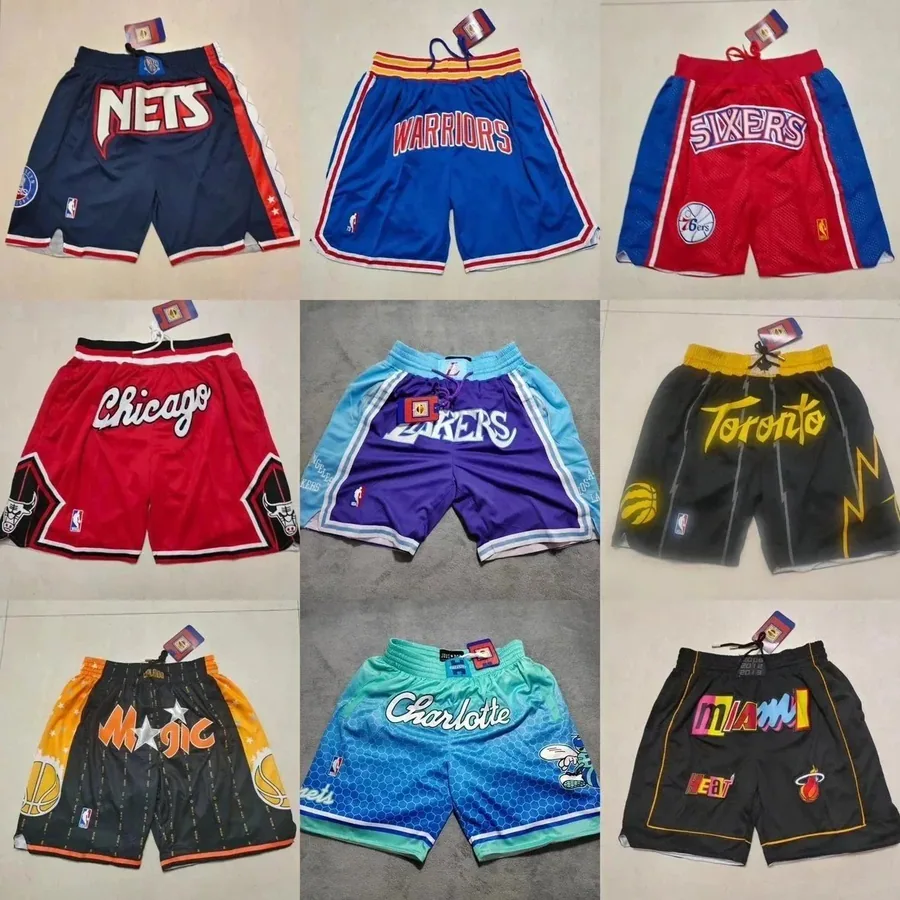 NBA Team Authentic Basketball Shorts - Brooklyn Nets Navy Red — listing photograph