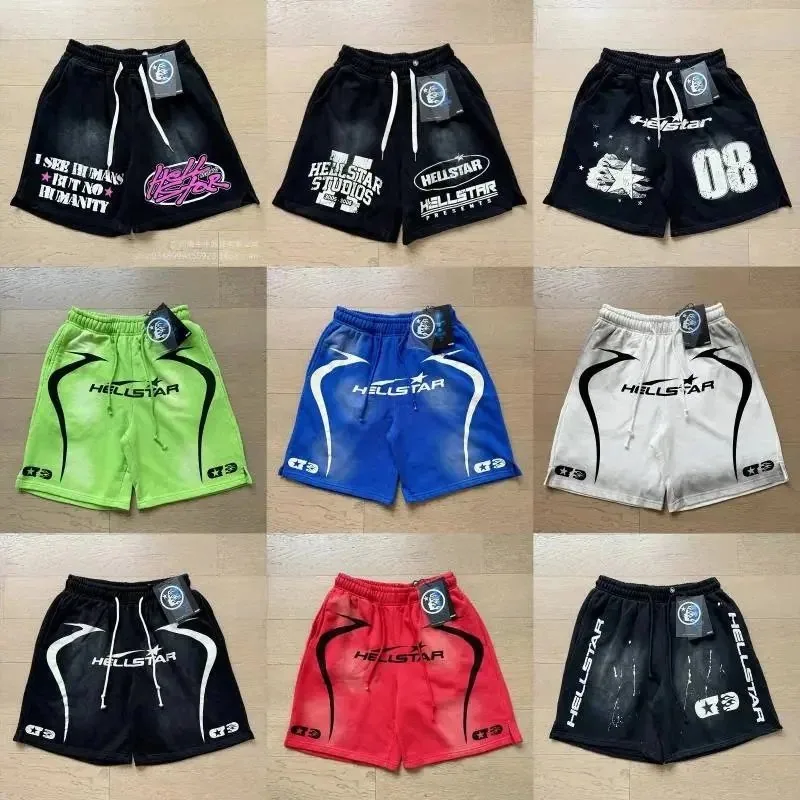HELLSTAR Studio Gradient Shorts - Black Pink Graphic Design — listing photograph