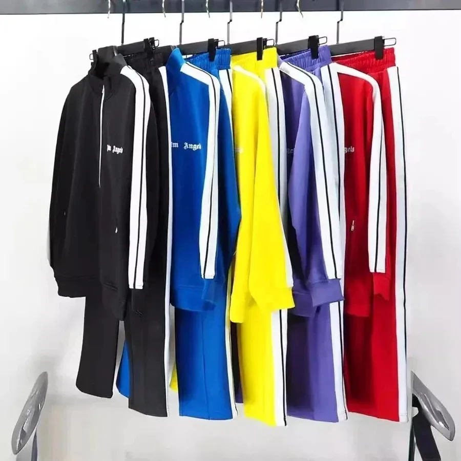 Palms Angels Track Suit Set - Black Blue Yellow Purple Red Striped — listing photograph