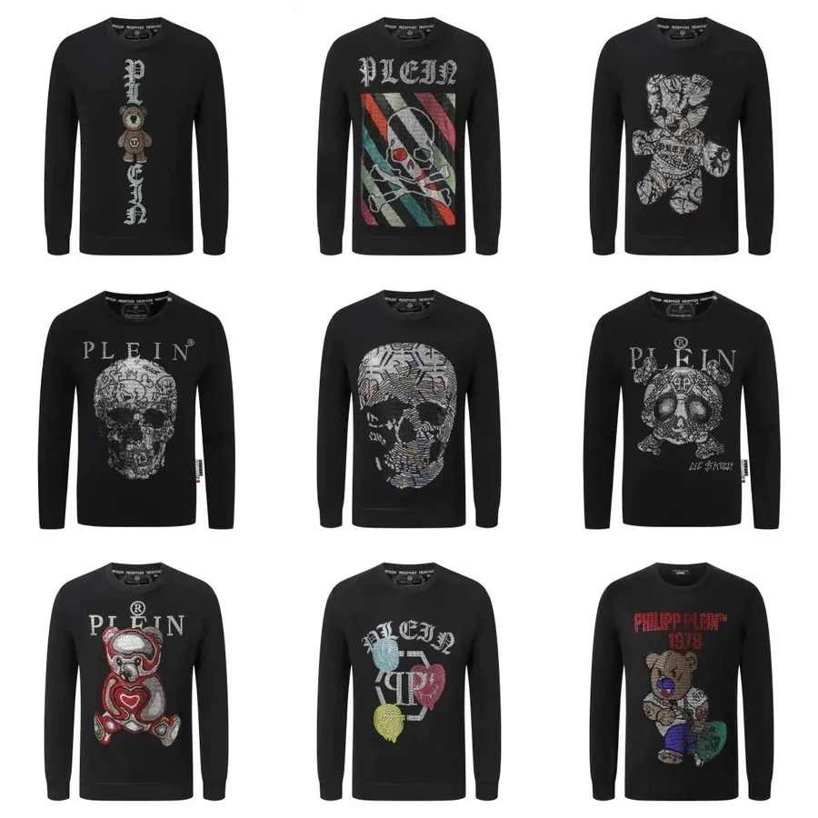 Philipp Plein Black Skull Crystal Embellished Sweater — listing photograph