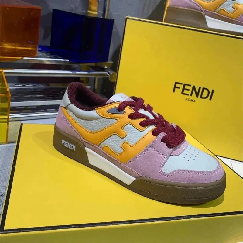 FENDI Roma Multicolor Leather Sneaker with Logo Detail — listing photograph