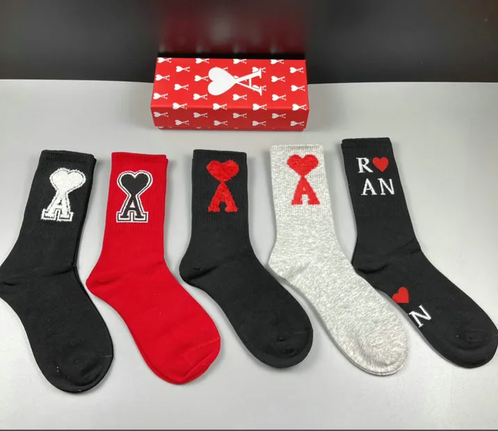 A Bathing Ape Heart Logo Socks Set - Black Red Gray Multi-Color — listing photograph