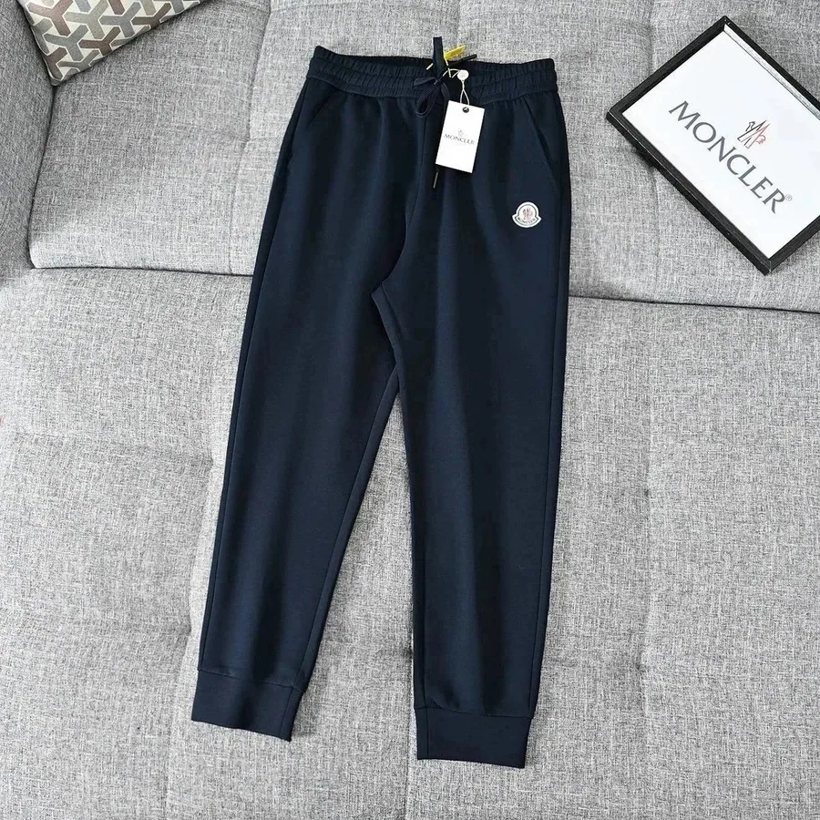 Moncler Logo Embroidered Navy Jogger Pants — listing photograph