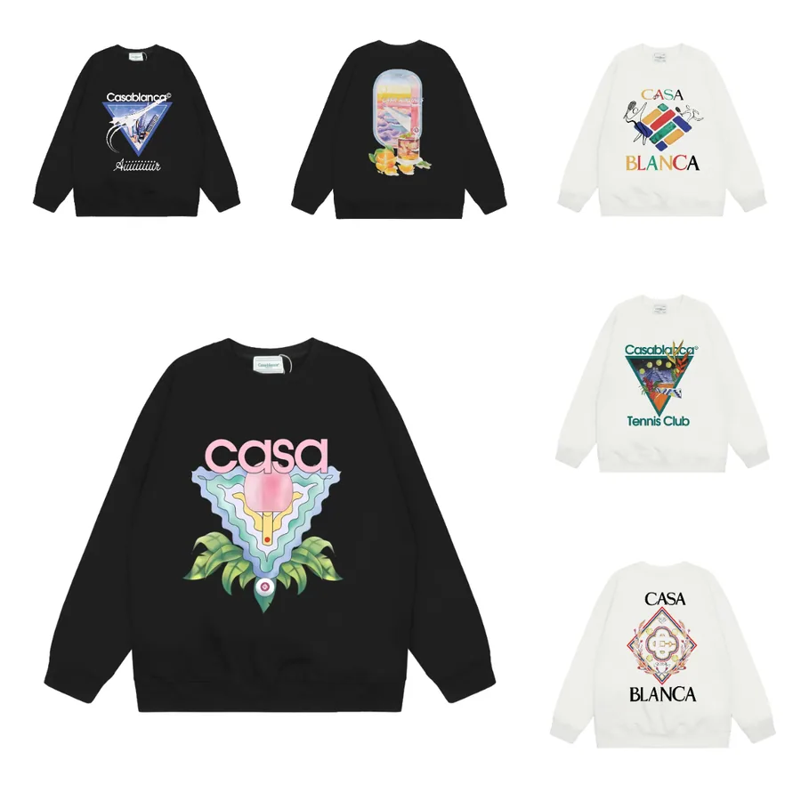 Casablanca Casa Graphic Sweatshirt - Black with Pink Floral Motif — listing photograph