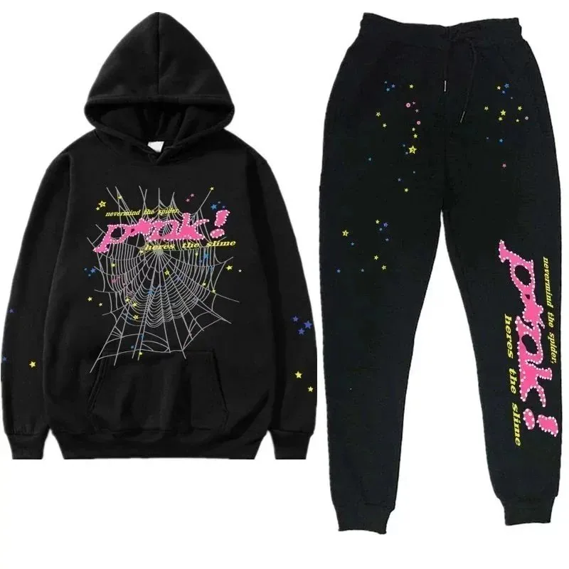 Ptok! Spiderweb Hoodie and Star-Print Joggers Set - Black — listing photograph