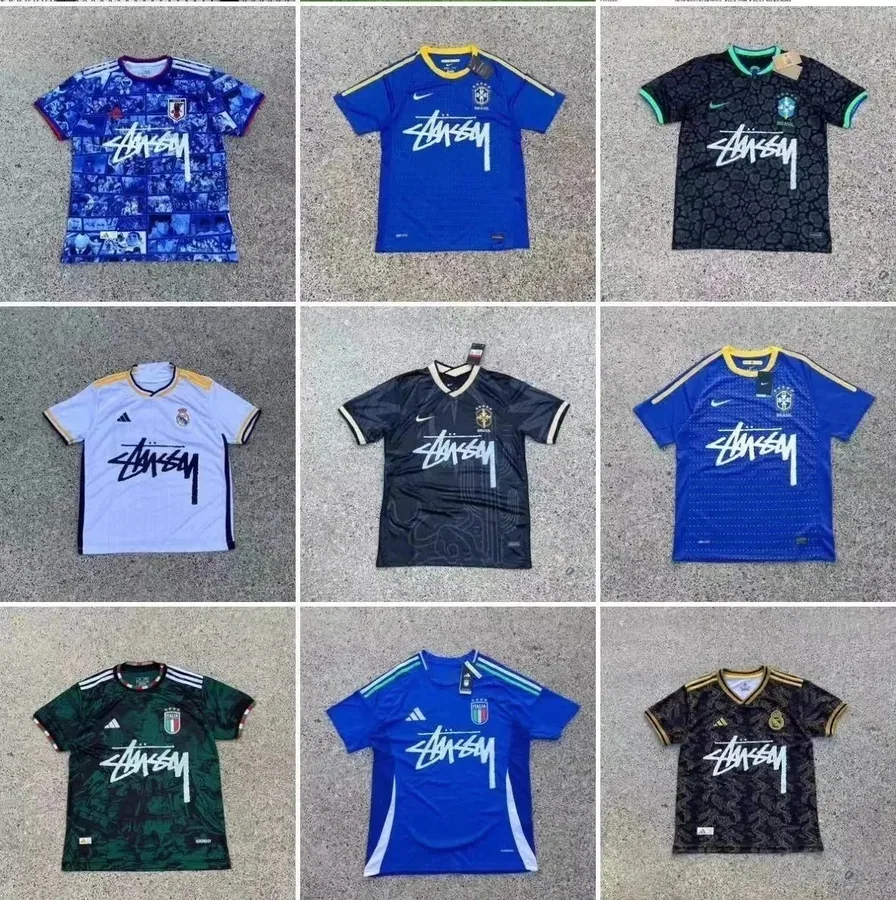 Stussy x Nike Brazil 2023 Away Jersey - Royal Blue Patterned — listing photograph