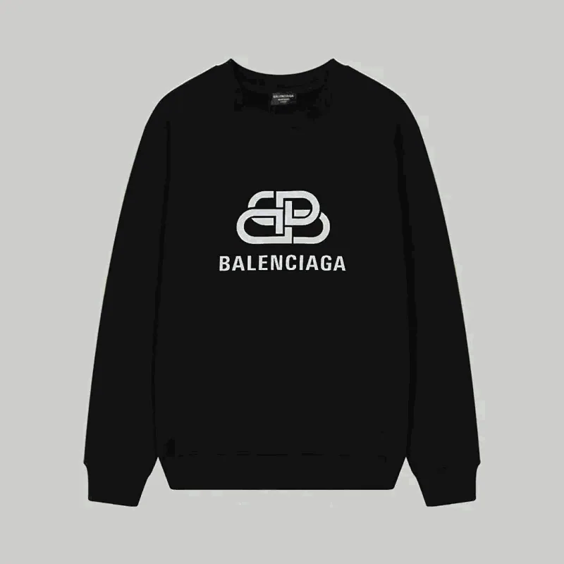 Balenciaga Logo Graphic Black Crewneck Sweatshirt — listing photograph