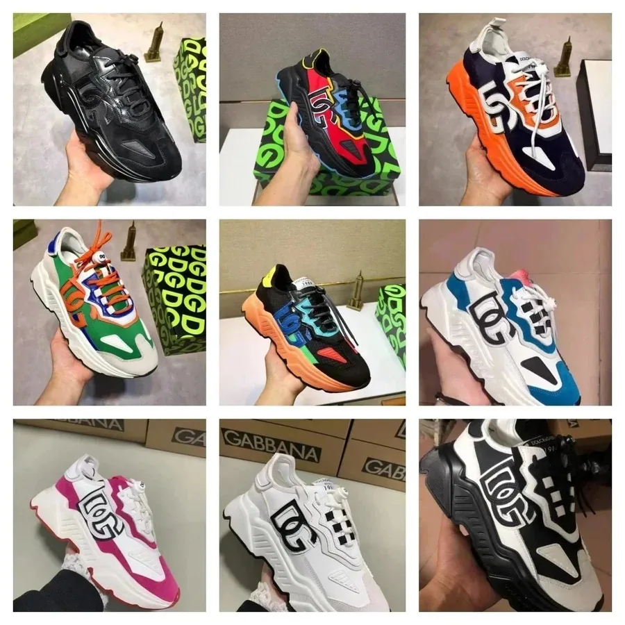Dolce & Gabbana DG Logo Chunky Sneaker - Black/White Bold Print — listing photograph