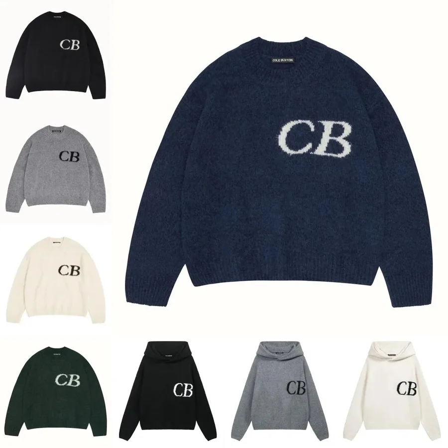 Cole Buxton CB Logo Knit Sweater Navy Blue Oversized — listing photograph