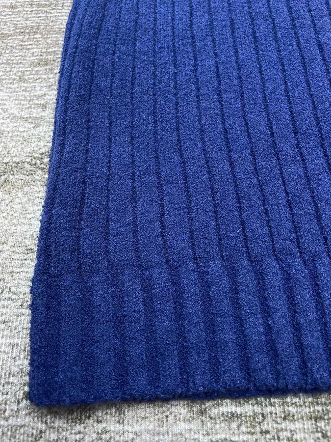 CozyKnit Ribbed Cable-Knit Beanie - Deep Navy Blue — listing photograph