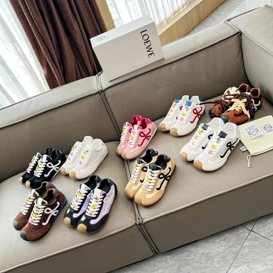 Loewe Puzzle Runner Sneakers Multicolor Bow Detail — listing photograph