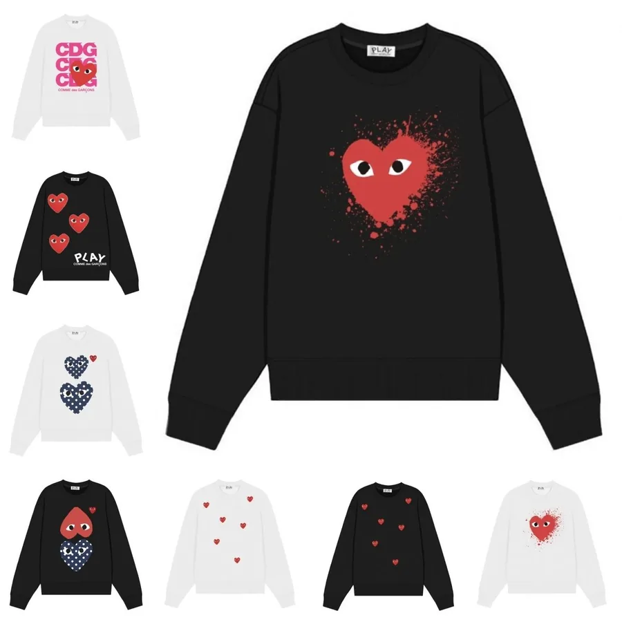 Comme des Garçons PLAY Heart Splatter Black Sweatshirt — listing photograph