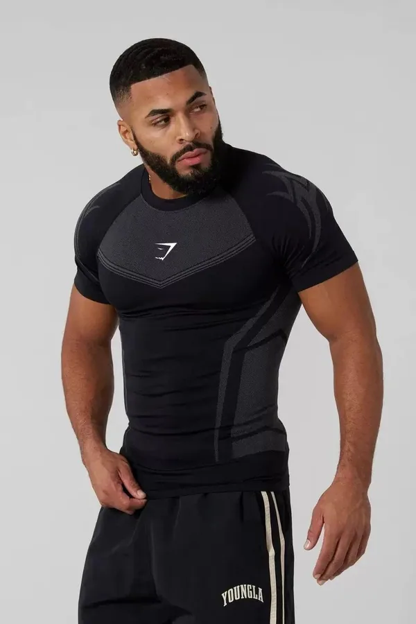 Gymshark Apex Compression T-Shirt Black Mesh Panel — listing photograph