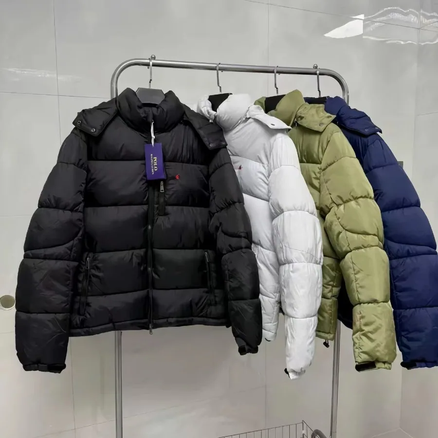 Polo Ralph Lauren Puffer Jacket Black Quilted Hooded — listing photograph