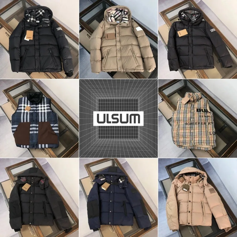 Burberry Monogram Check Hooded Puffer Jacket - Black — listing photograph
