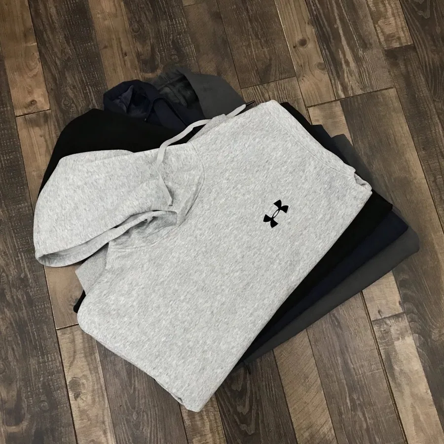 Under Armour Sportstyle Essential Hoodie Heather Gray — listing photograph