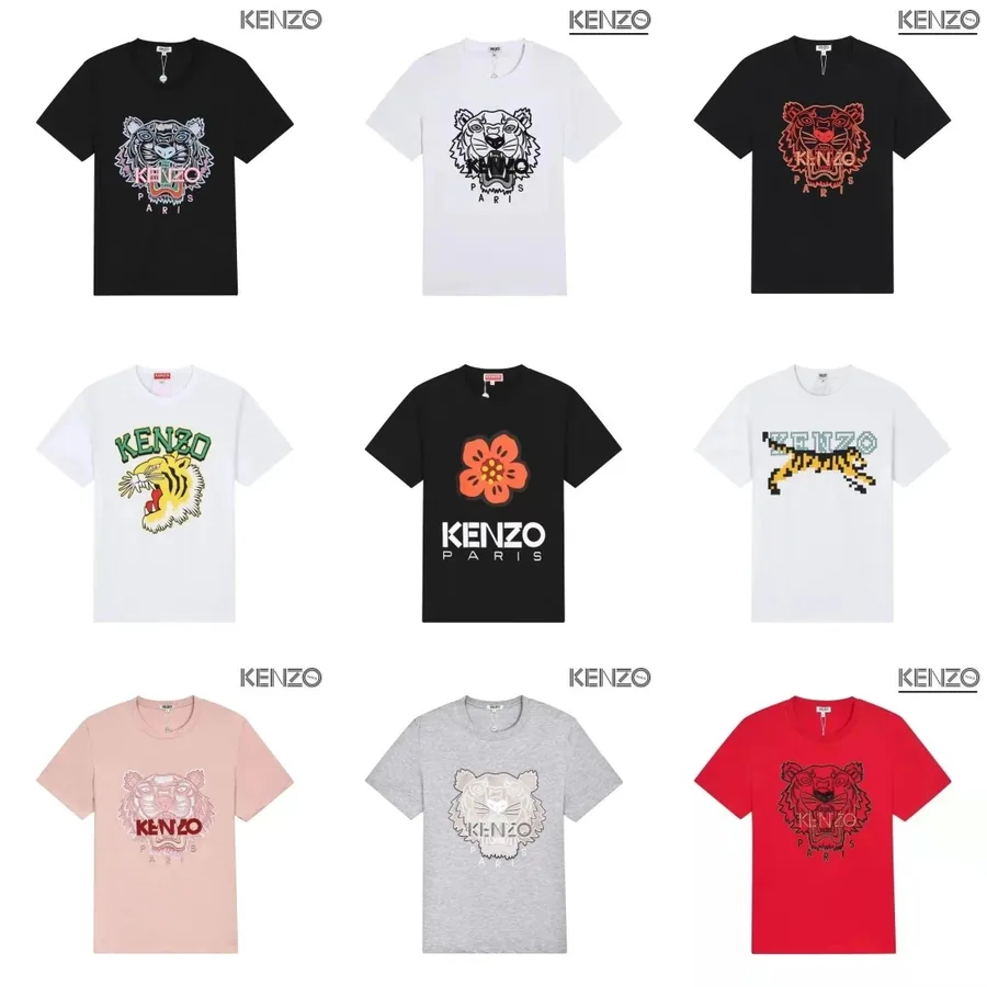 KENZO Tiger Head Graphic T-Shirt Black Multi-Color Embroidered — listing photograph
