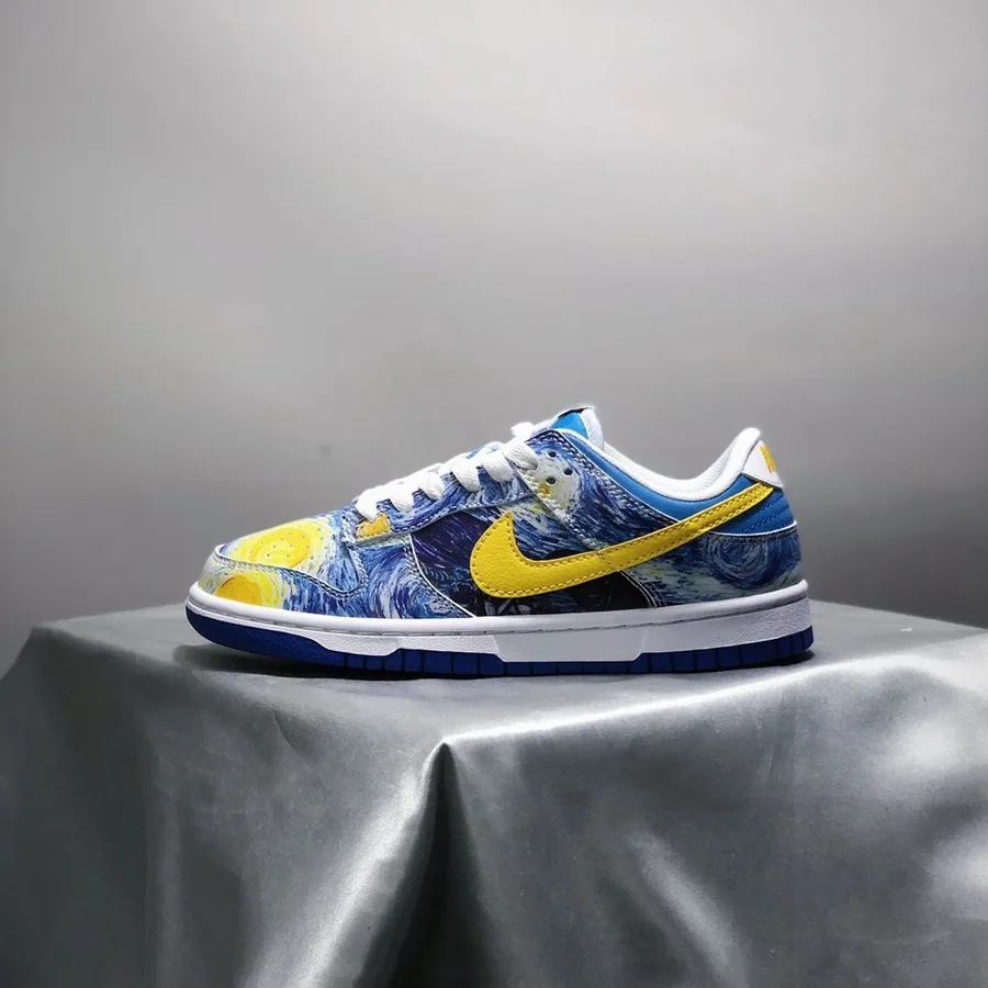 Nike Dunk Low Van Gogh Starry Night Art Sneaker — listing photograph
